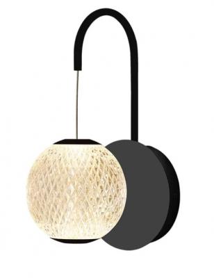 LANGDON 6W 3K 1LT OPTICAL ACRYLIC WALL LIGHT BLACK